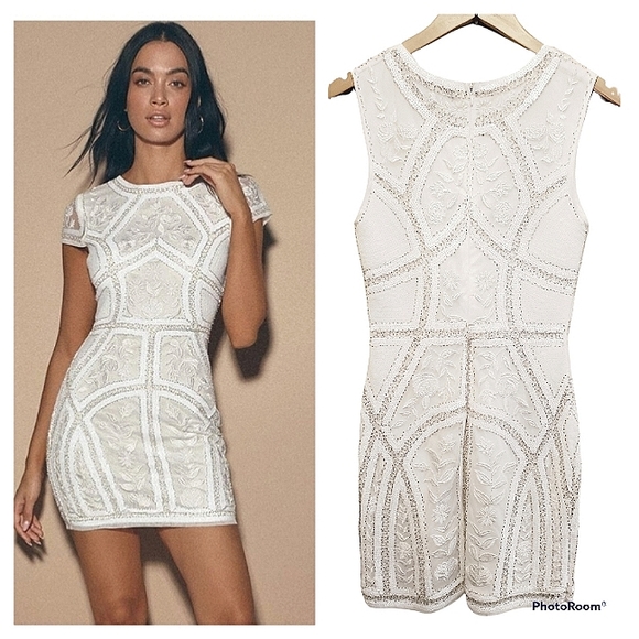 Lulus | Dresses | New Lulus Spread Your Shine White Sequin Embroidered  Bodycon Dress Size Small | Poshmark